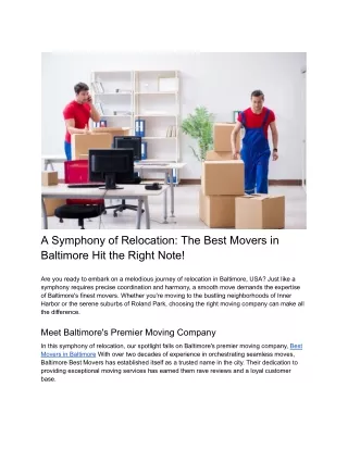 a symphony of relocation the best movers