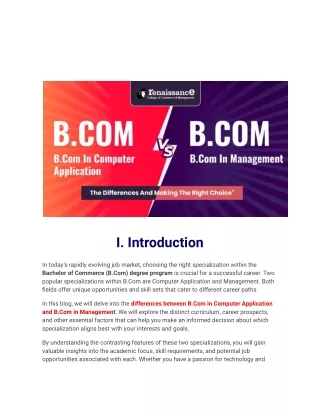 B.Com on computer app vs b.com in management