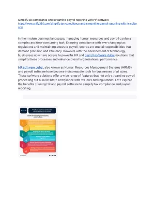 simplify tax compliance and streamline payroll