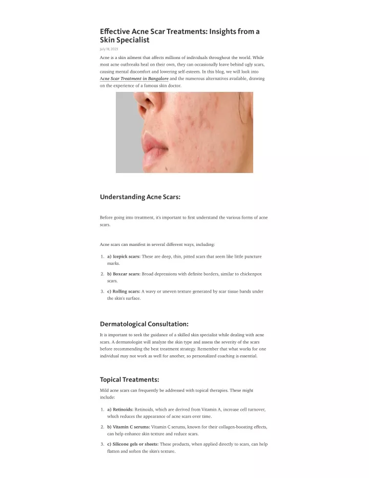 e ective acne scar treatments insights from