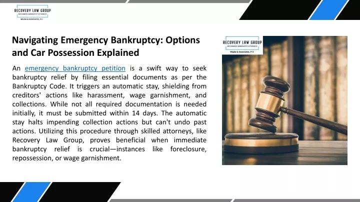 navigating emergency bankruptcy options