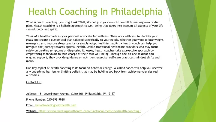 health coaching in philadelphia
