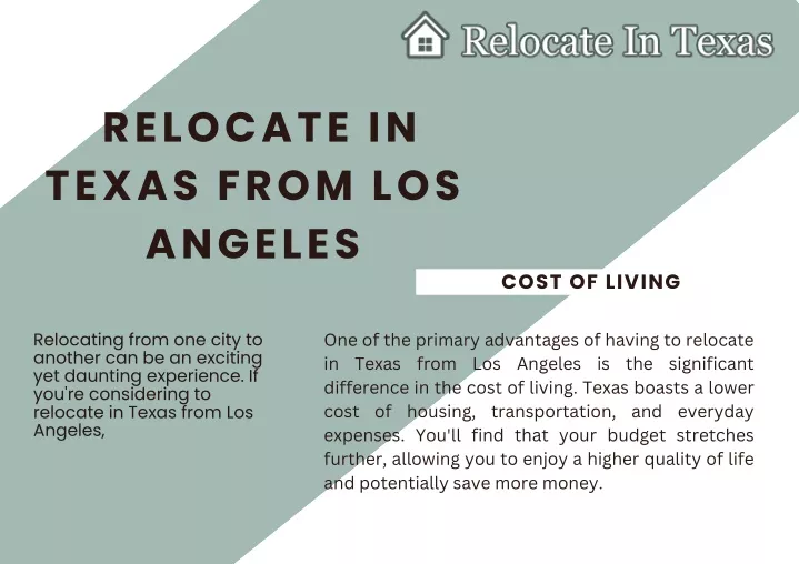 relocate in texas from los angeles