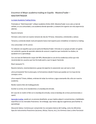 encontrar el mejor academia trading en espa