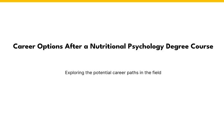 career options after a nutritional psychology