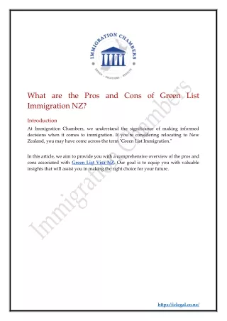 What are the Pros and Cons of Green List Immigration NZ