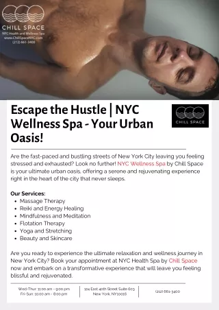 Escape the Hustle | NYC Wellness Spa - Your Urban Oasis!