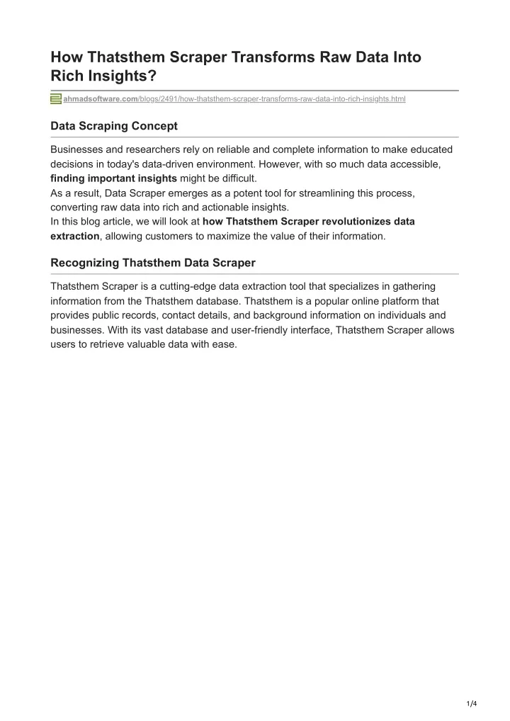 how thatsthem scraper transforms raw data into