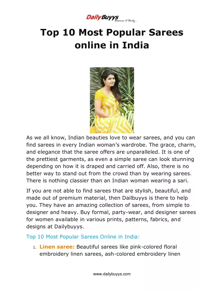 top 10 most popular sarees online in india