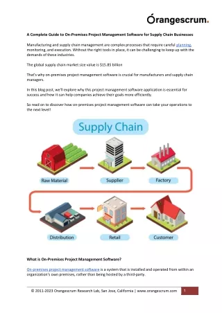 On-Premises Project Management Software for Supply Chain Industry