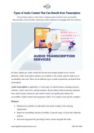Types of Audio Content That Can Benefit from Transcription