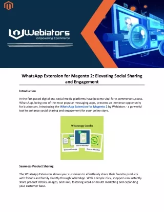 whatsapp extension for magento 2 elevating social