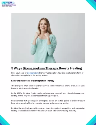 5 Ways Biomagnetism Therapy Boosts Healing