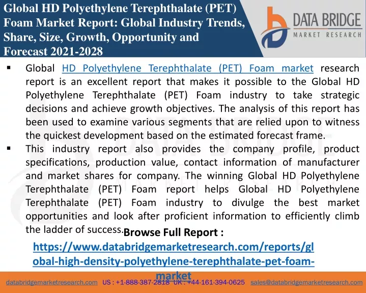 global hd polyethylene terephthalate pet foam