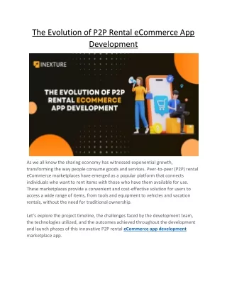 the evolution of p2p rental ecommerce