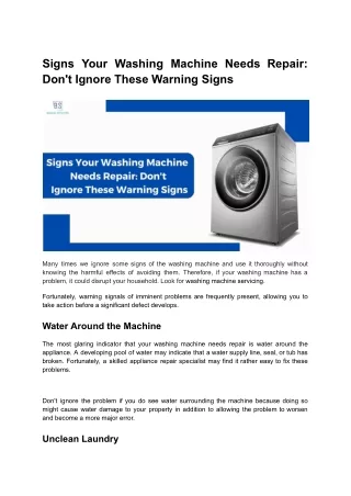 Signs Your Washing Machine Needs Repair_ Don't Ignore These Warning Signs