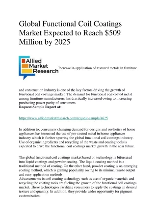global functional coil coatings market expected