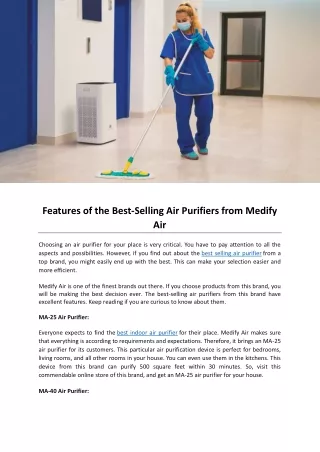 Features of the Best-Selling Air Purifiers from Medify Air
