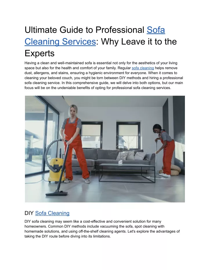 ultimate guide to professional sofa cleaning