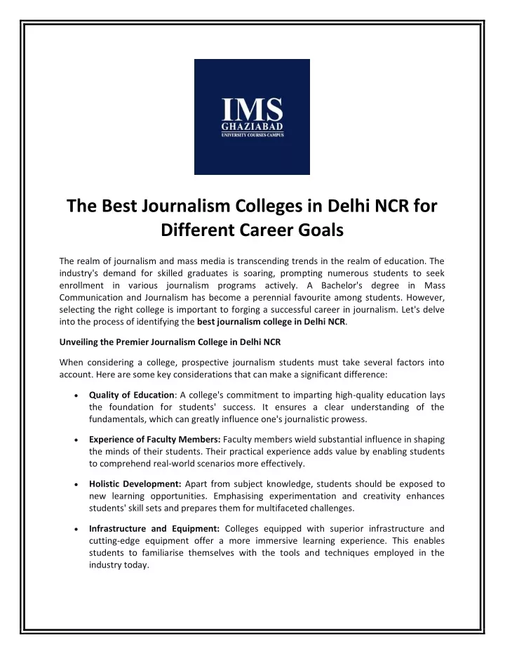 the best journalism colleges in delhi