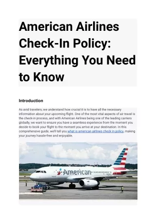 American Airlines Check-In Policy_ Everything You Need to Know