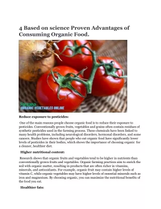 4 based on science proven advantages of consuming