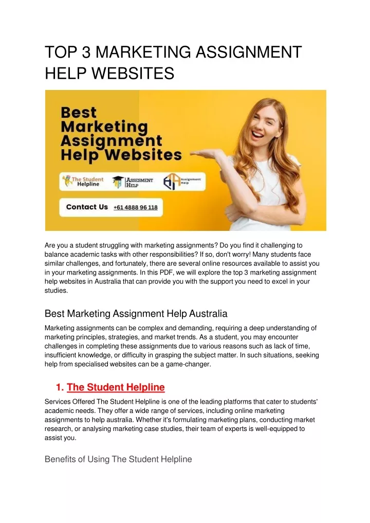 top 3 marketing assignment help websites