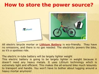 How to store the power source