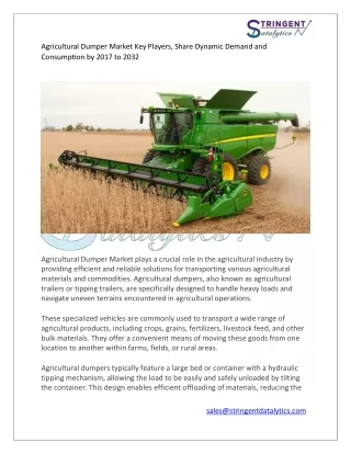 agricultural dumper market key players share