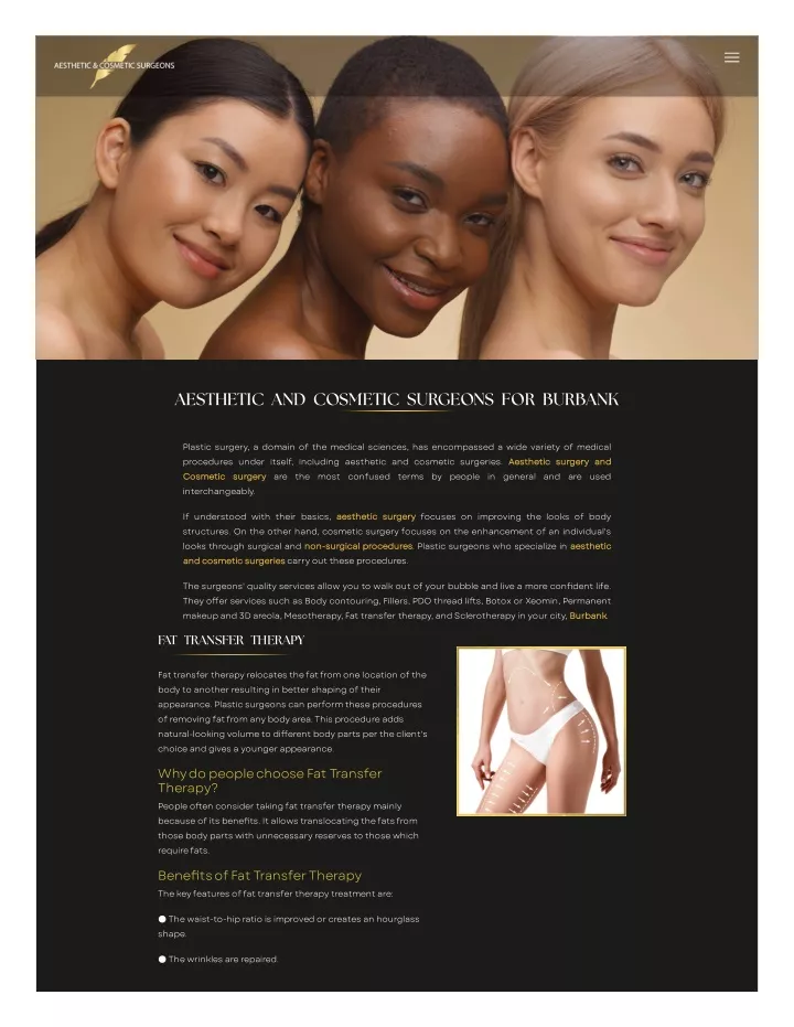 aesthetic and cosmetic surgeons for burbank