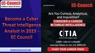 Become a Cyber Threat Intelligence Analyst in 2023 - EC Council