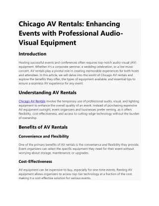 chicago av rentals enhancing events with