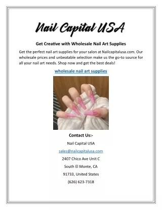 Get Creative with Wholesale Nail Art Supplies