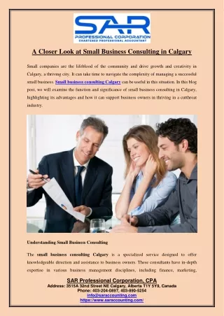 A Closer Look at Small Business Consulting in Calgary