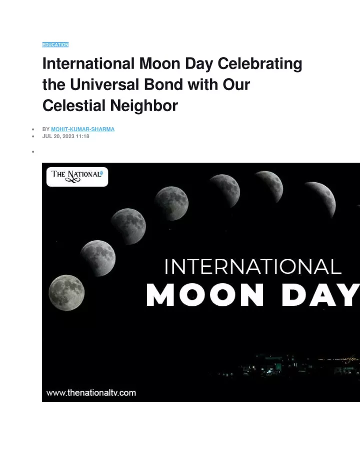 education international moon day celebrating