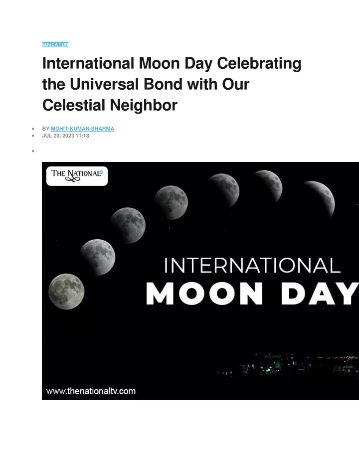 PPT - International Moon Day Celebrating the Universal Bond with Our ...