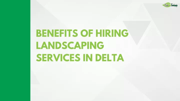 benefits of hiring landscaping services in delta