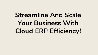 streamline and scale your business with cloud