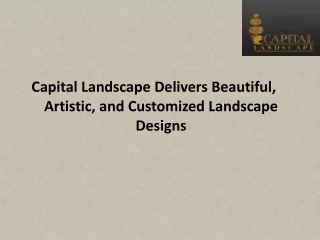 Capital Landscape Delivers Beautiful, Artistic, and Customized Landscape Designs