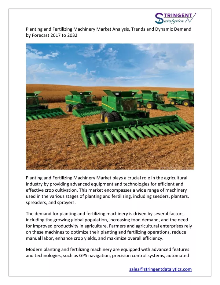 planting and fertilizing machinery market