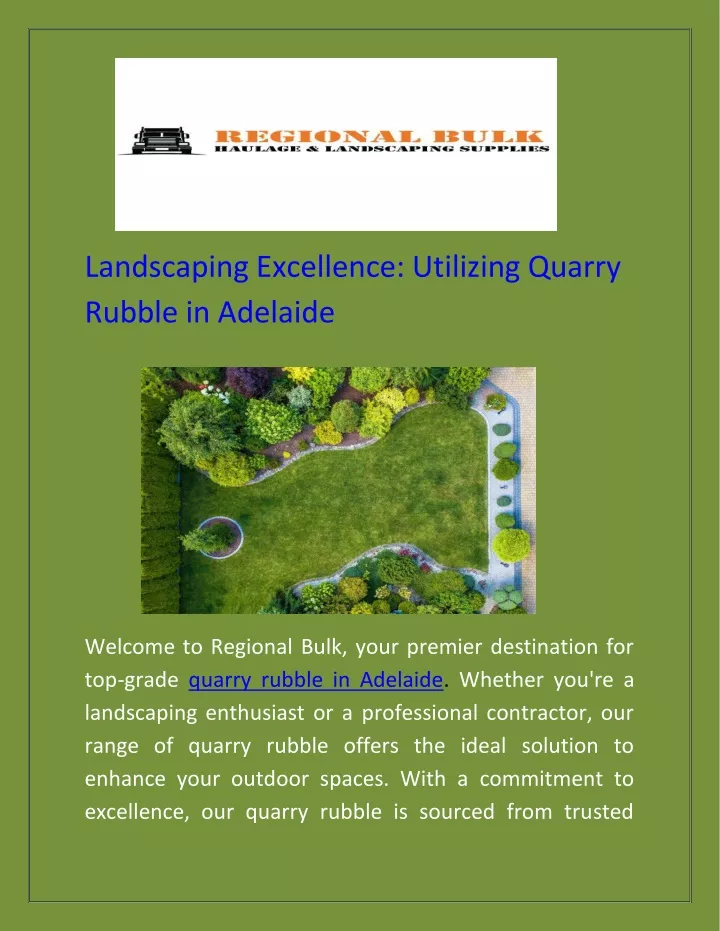 landscaping excellence utilizing quarry rubble