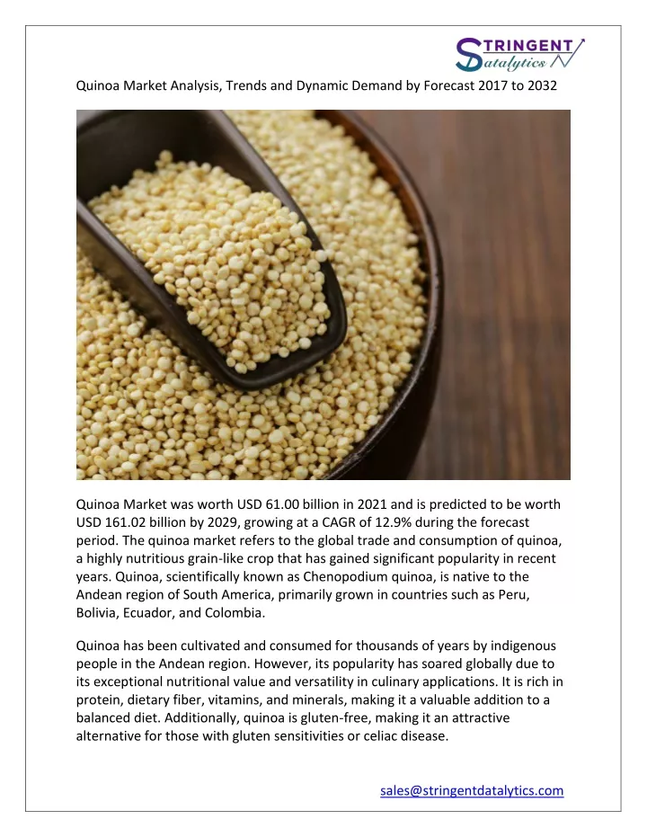 quinoa market analysis trends and dynamic demand