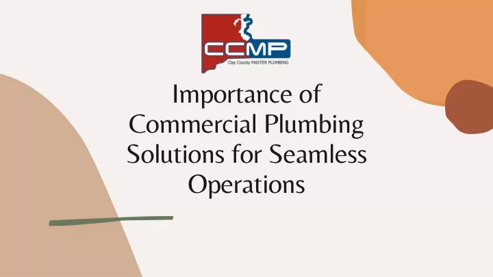 importance of commercial plumbing solutions
