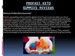 ProFast Keto ACV Gummies Reviews