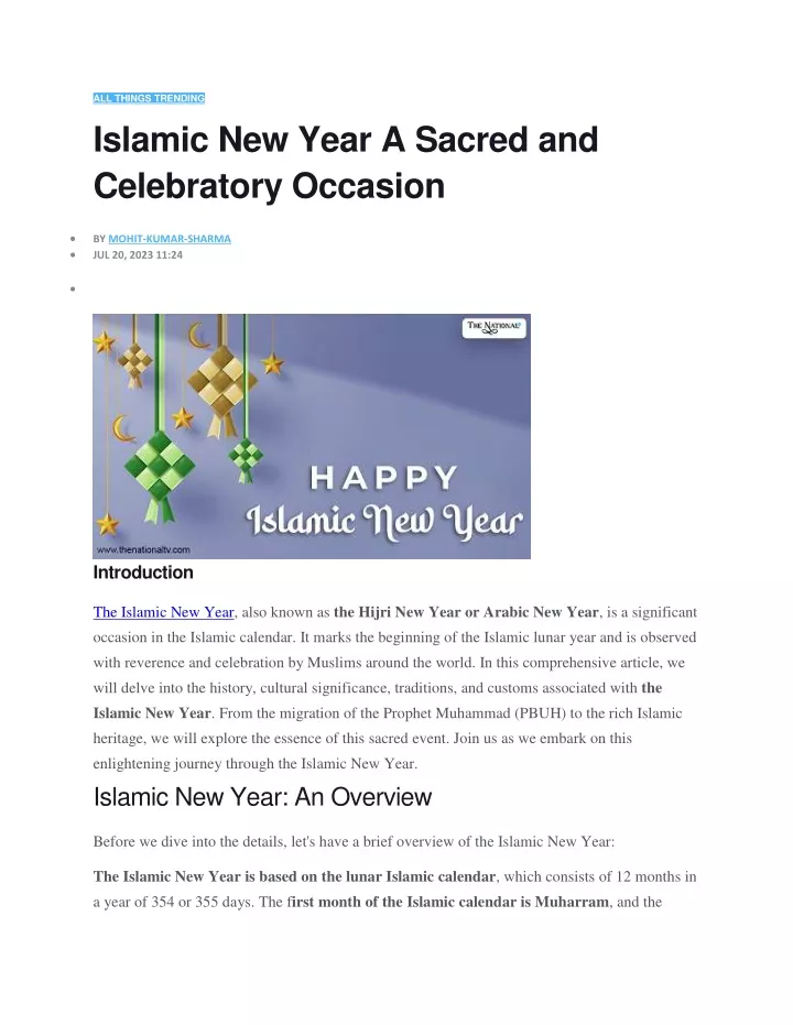 all things trending islamic new year a sacred