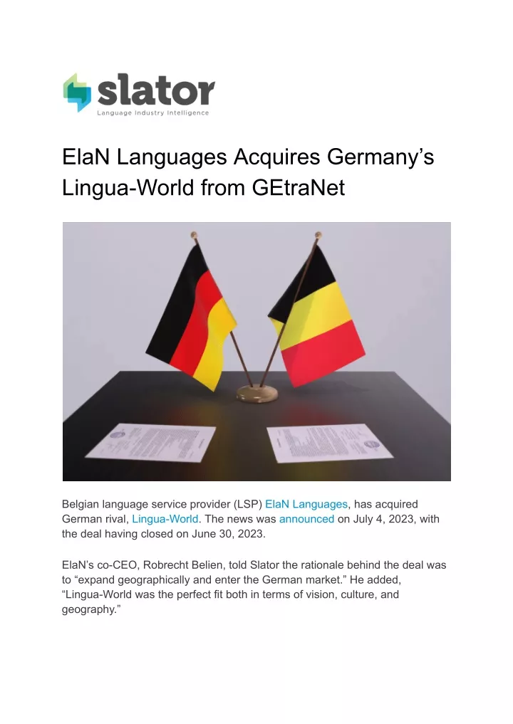 elan languages acquires germany s lingua world