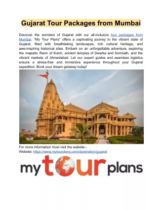 Gujarat Tour Packages from Mumbai