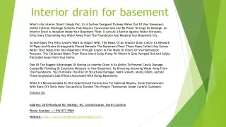 interior drain for basement