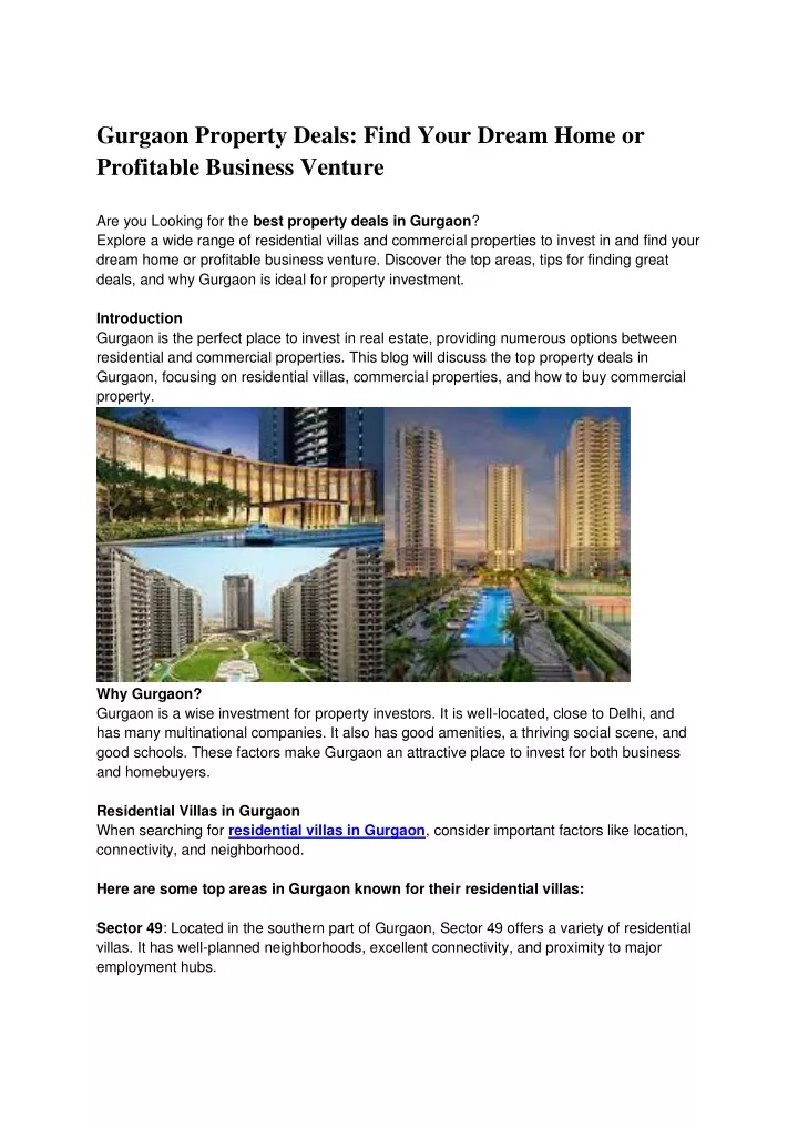 gurgaon property deals find your dream home