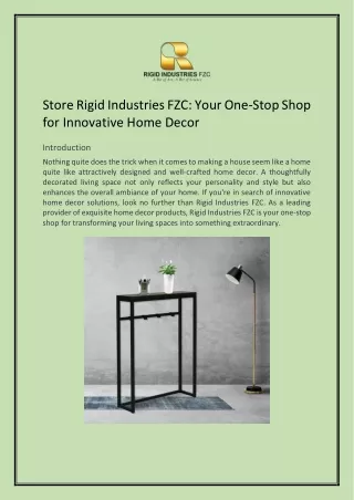 Store Rigid Industries FZC Your One-Stop Shop for Innovative Home Decor